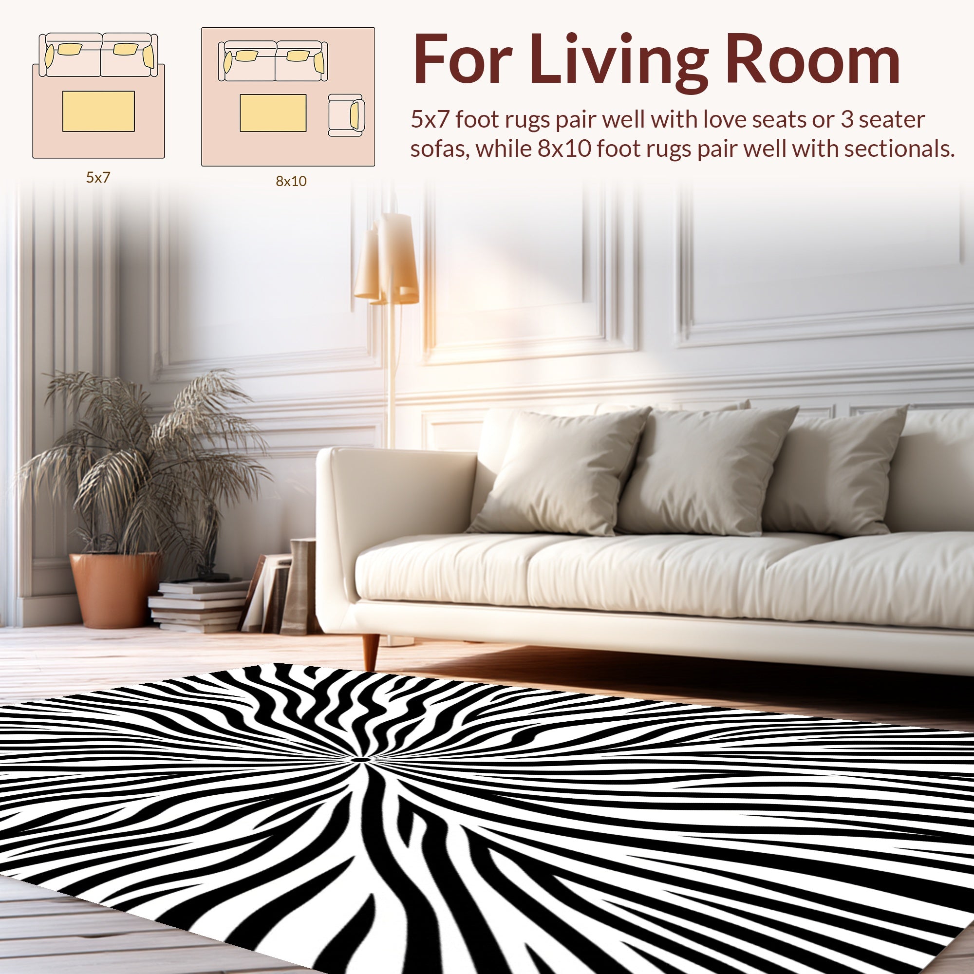 Abstract Radial Stripe Pattern Rug