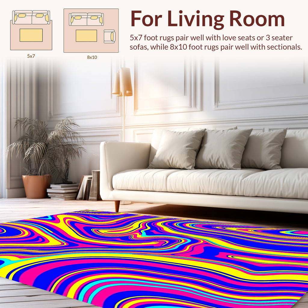 Vibrant Swirl Pattern Rug