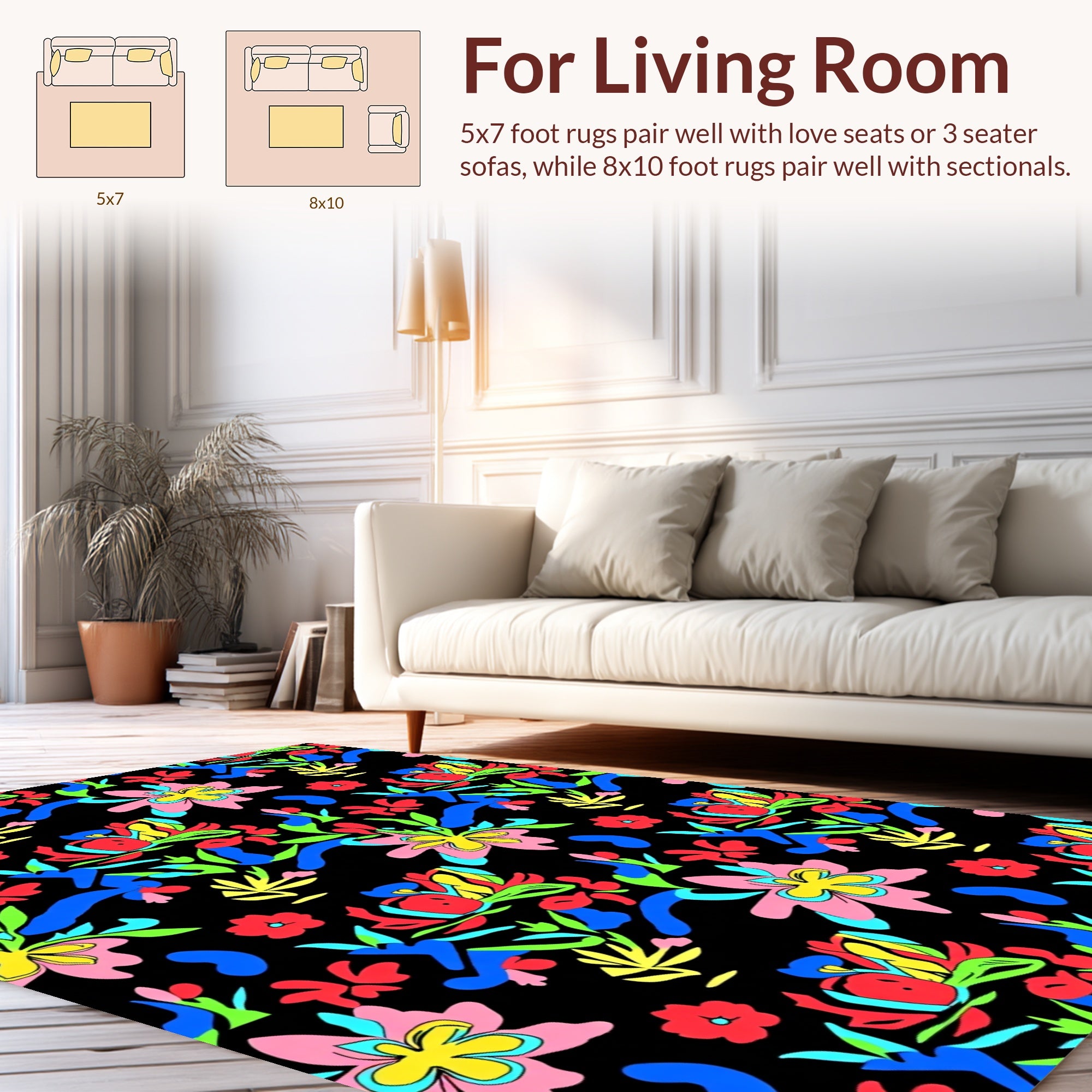 Abstract Floral Bloom Pattern Rug