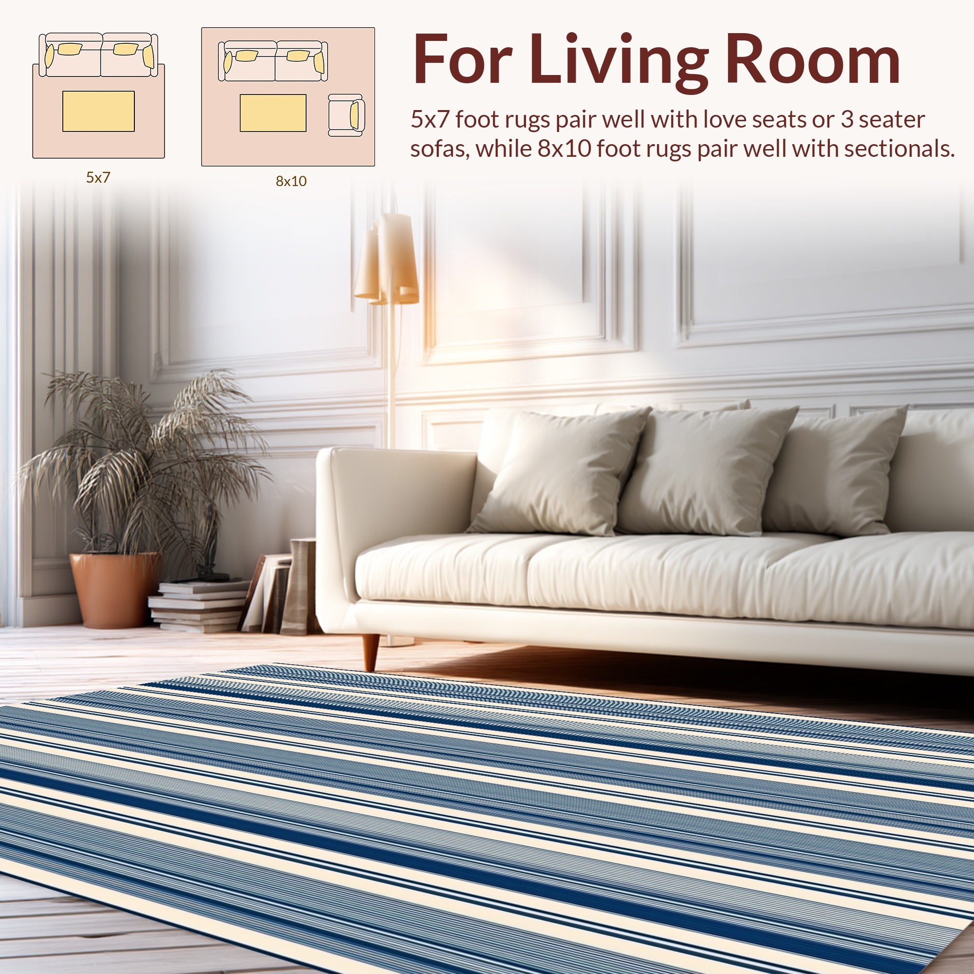Classic Vertical Stripe Pattern Rug
