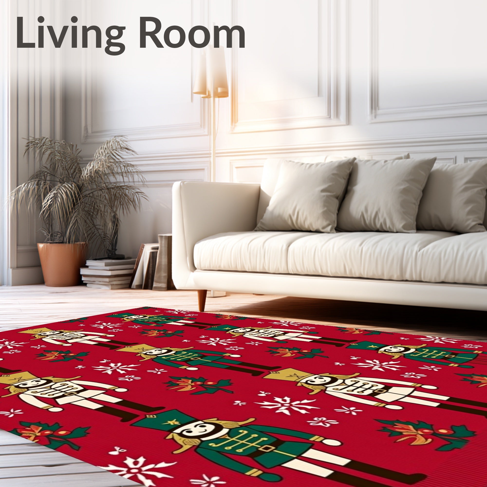 Red Nutcracker Soldier Holiday Charm Rug