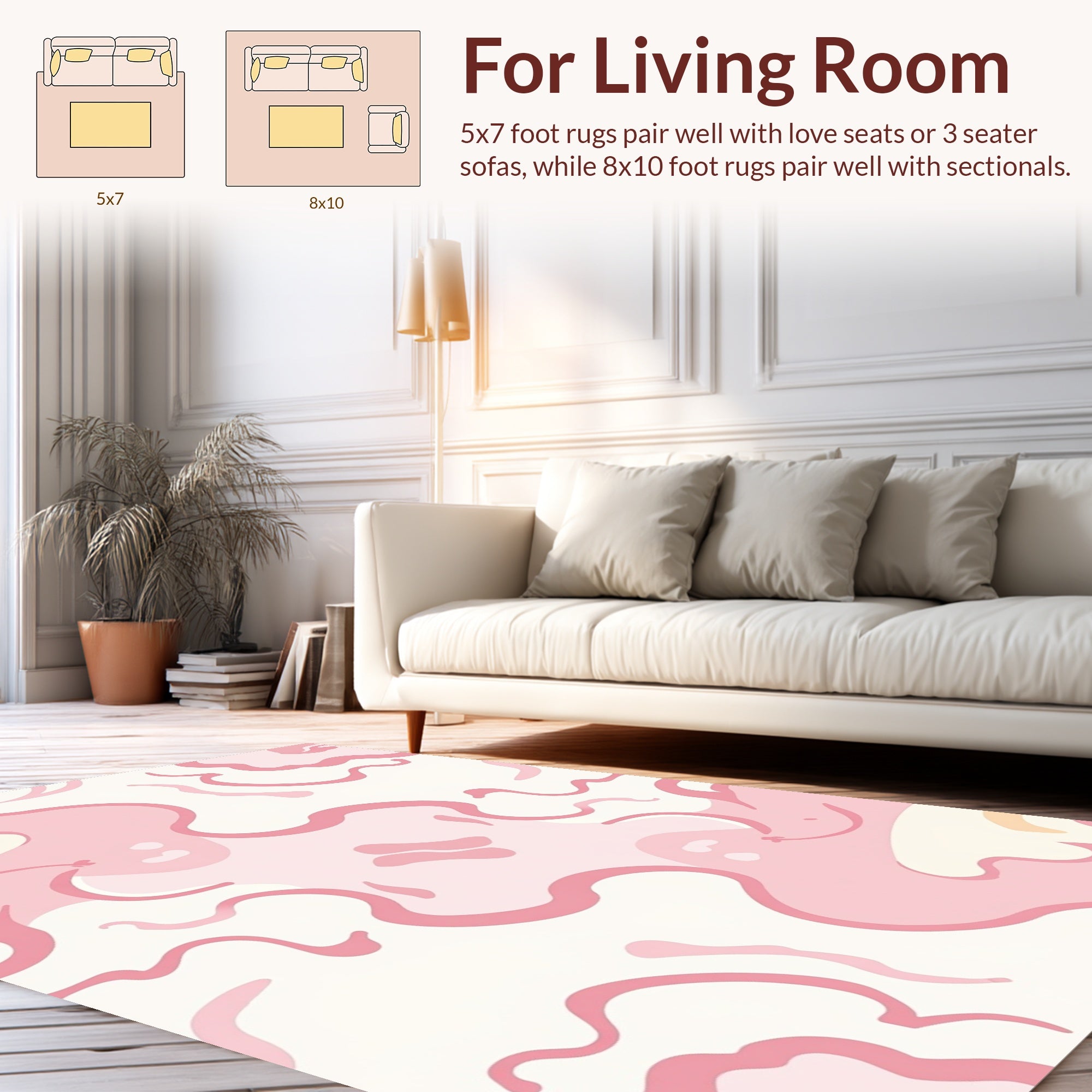 Playful Pink Swirl Organic Pattern Rug