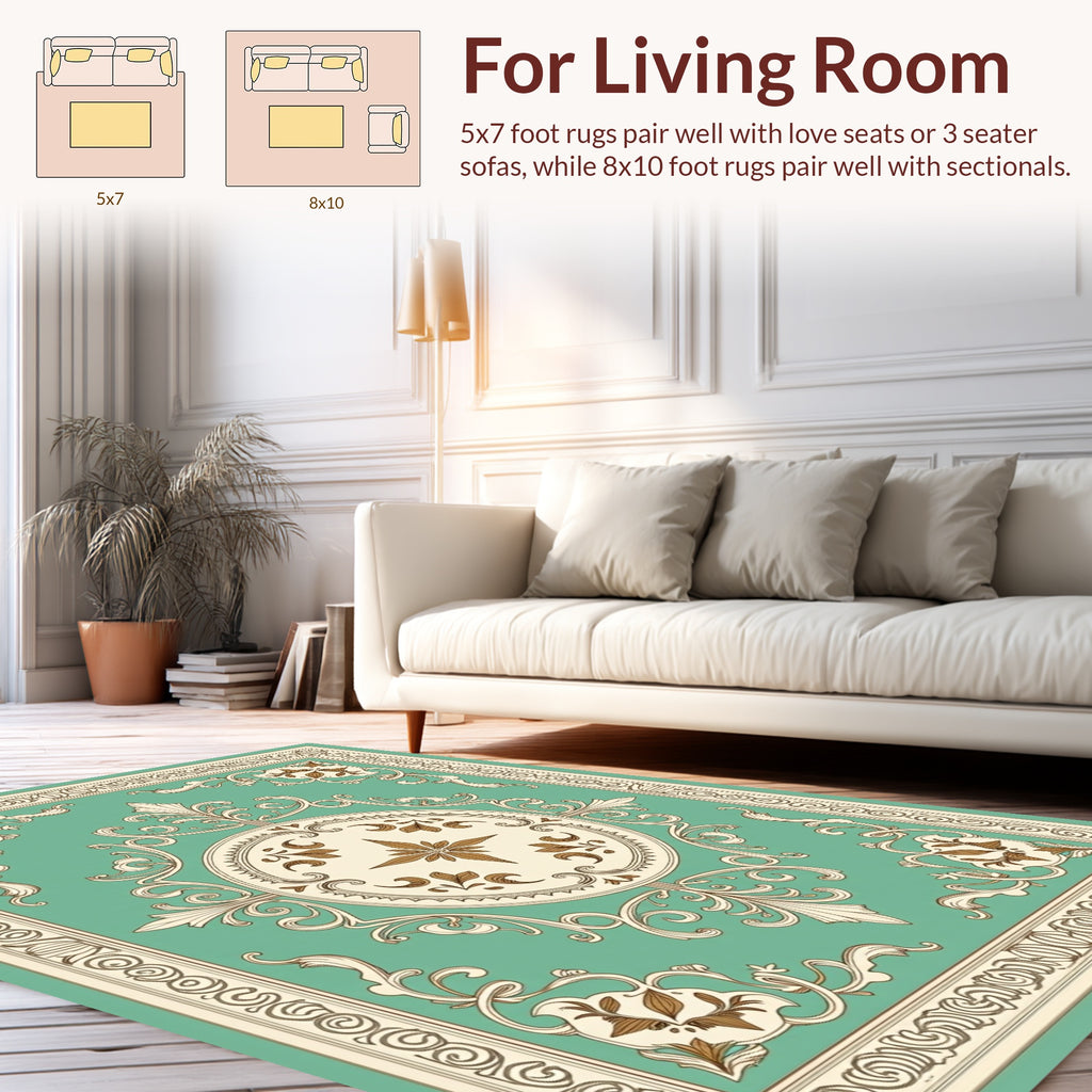 Ornate Floral Scrollwork medallion Rug