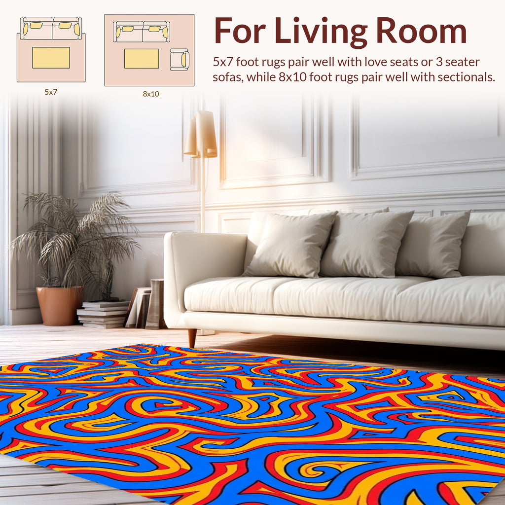 Vibrant Abstract Line Art Rug