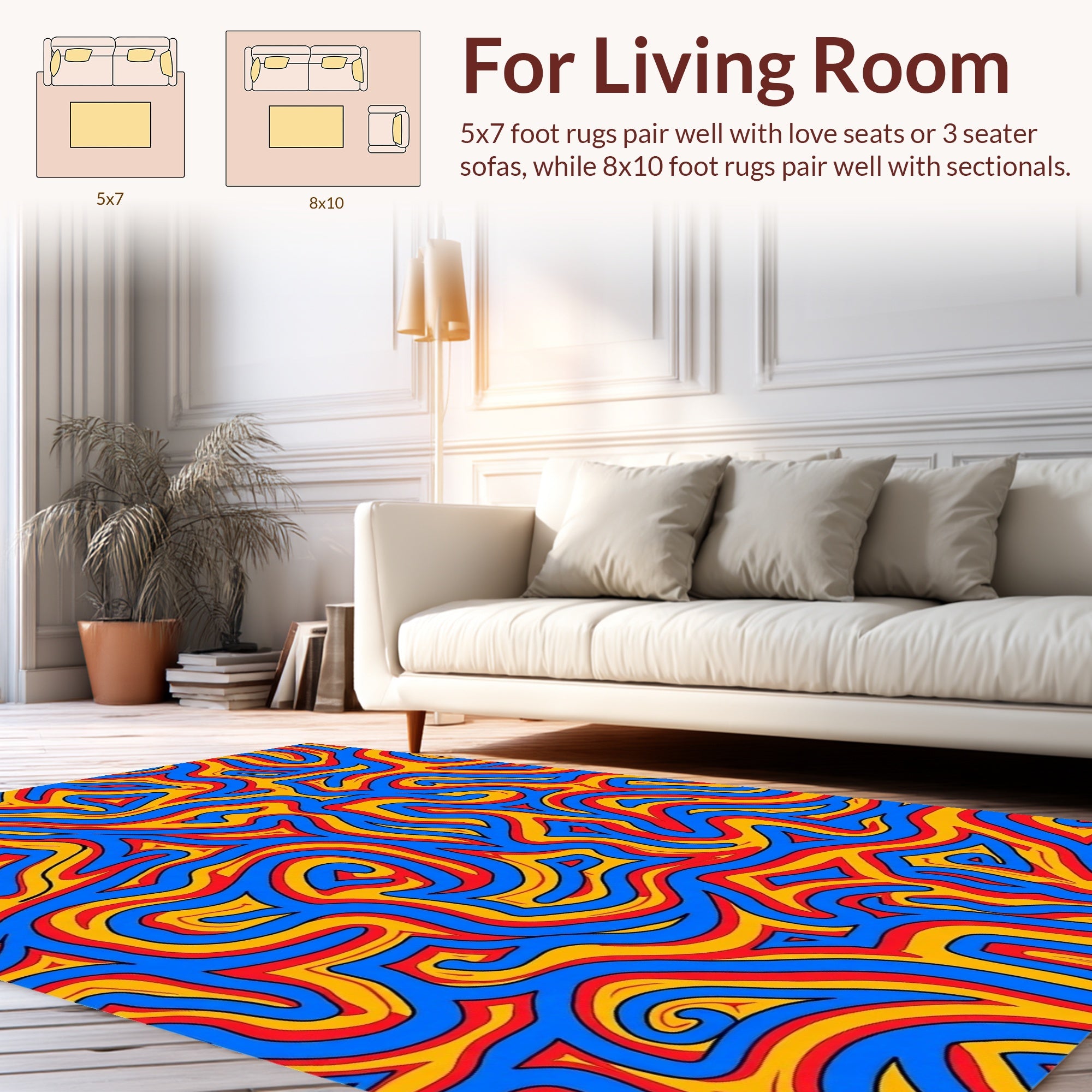 Vibrant Abstract Line Art Rug
