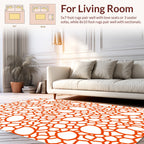 Orange Cracked Organic Pattern Rug