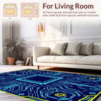 Circuit Board Blue Yellow Design Rug