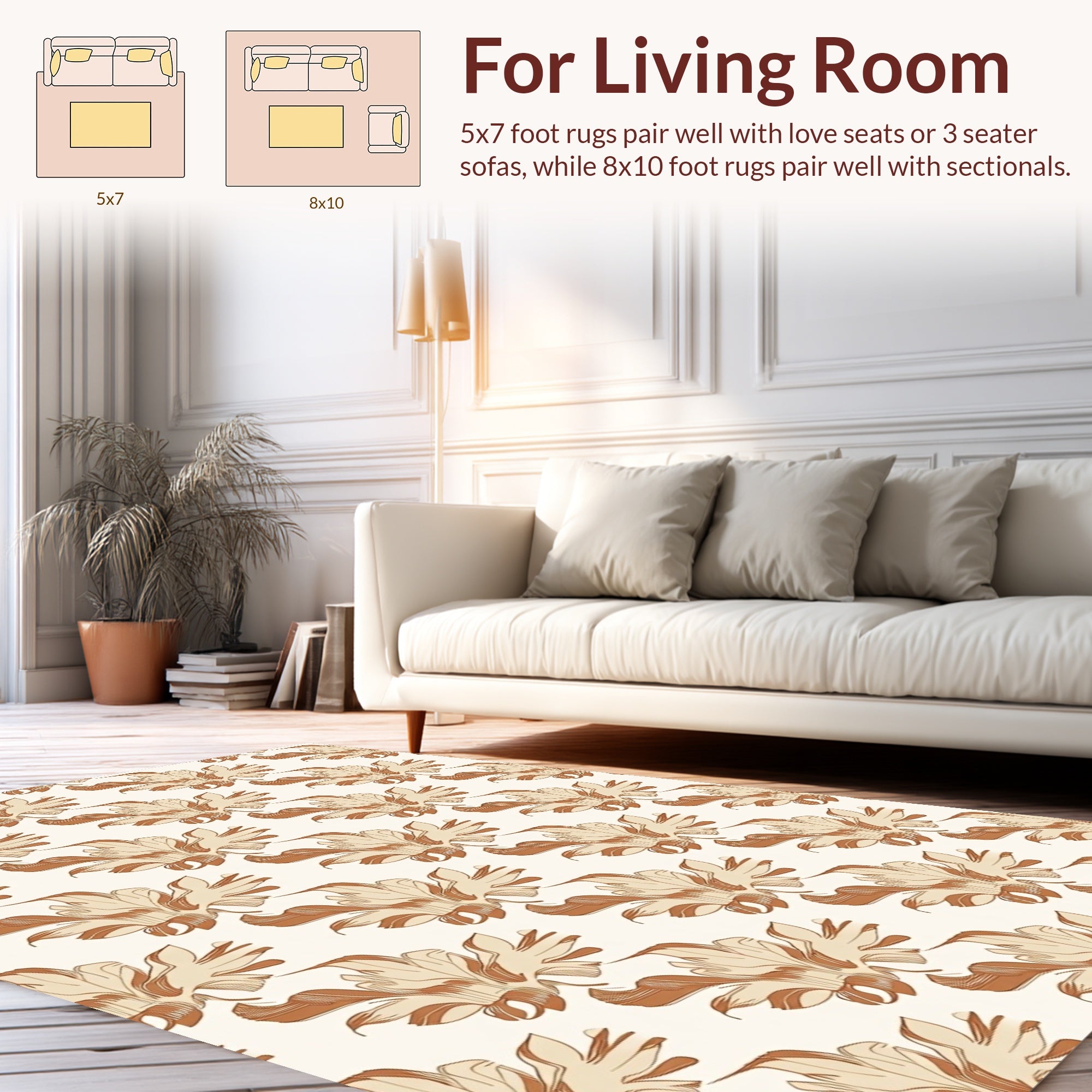 Tuscan Floral Patterned Naturalistic Rug