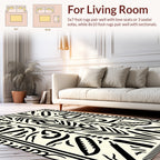 Bold Tribal Shapes Black Ivory Rug