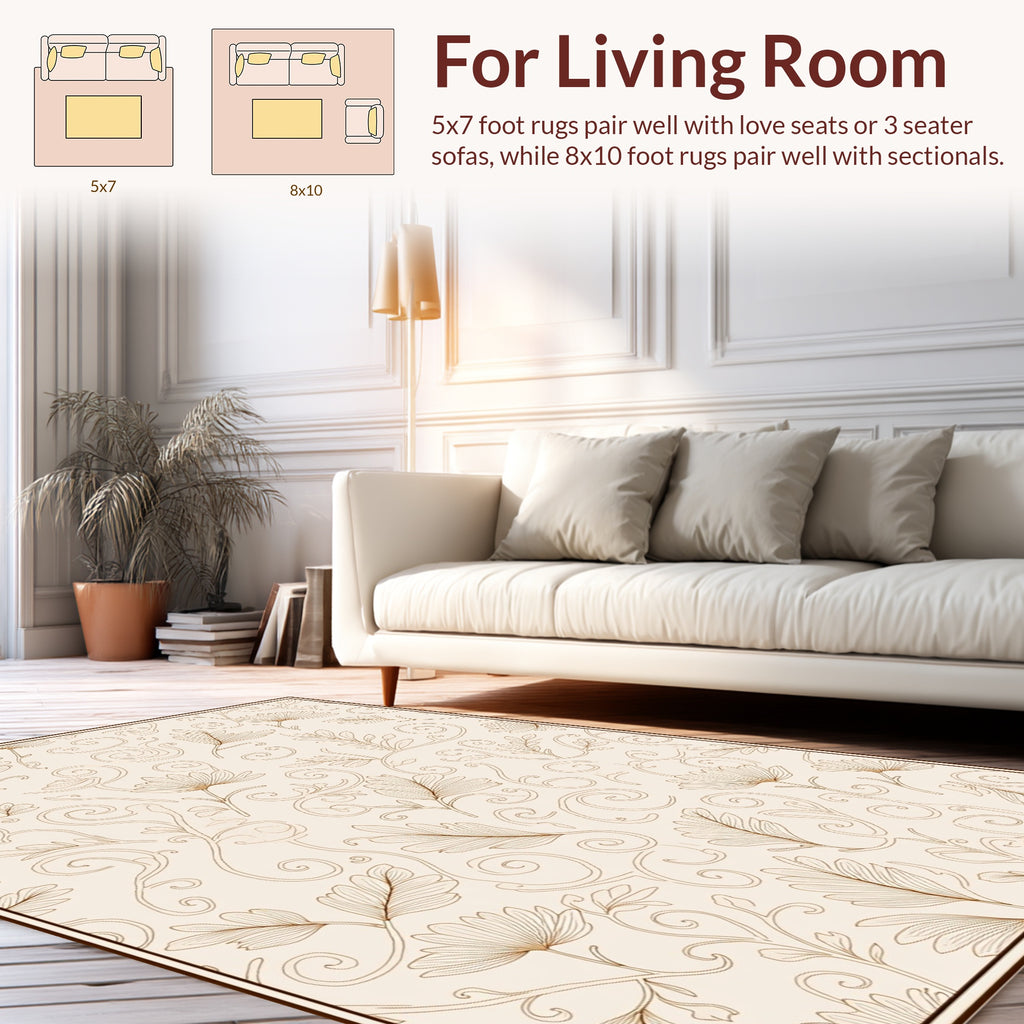 Vintage Floral Scrollwork Tapestry Design Rug