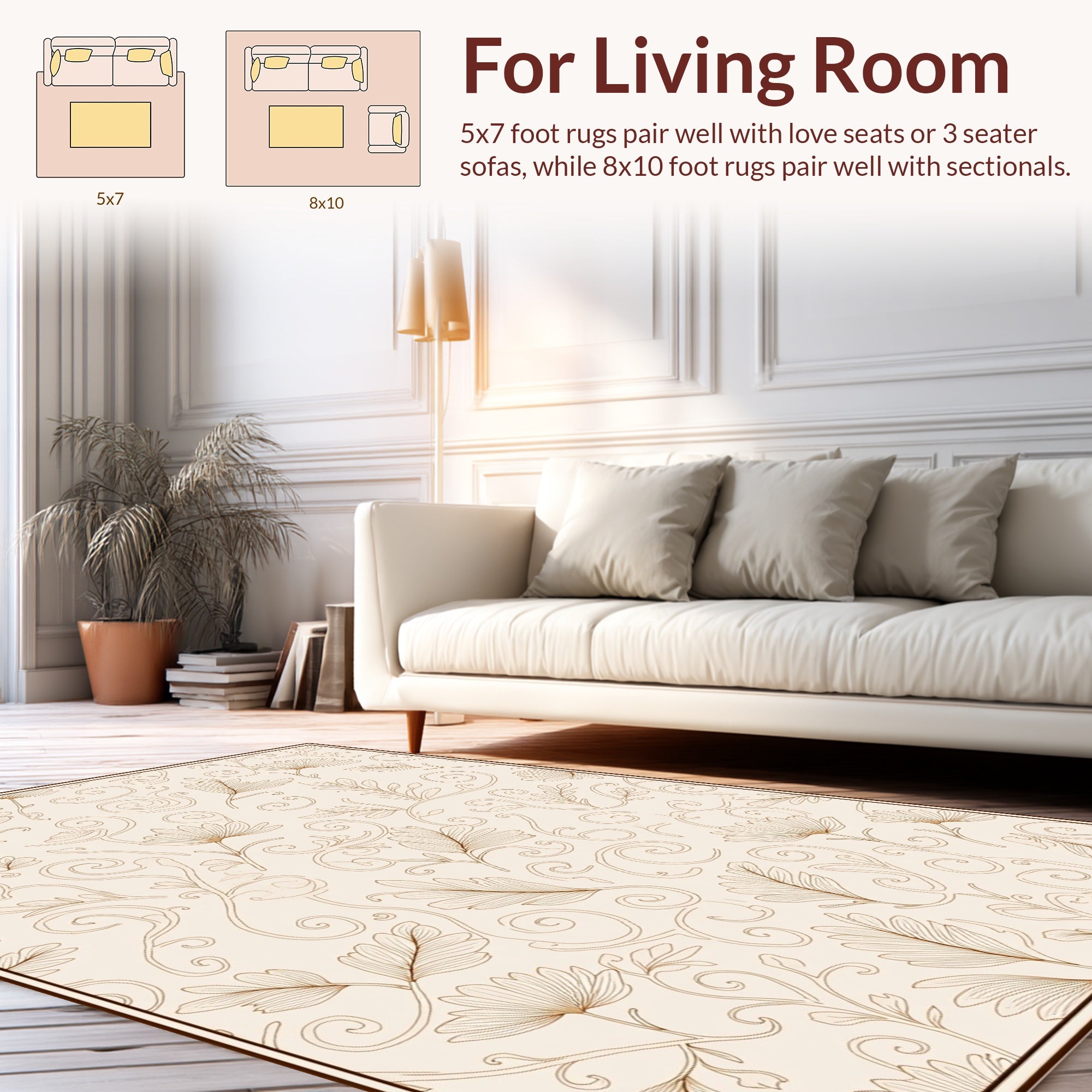 Vintage Floral Scrollwork Tapestry Design Rug