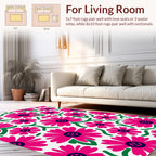 Bold Fuchsia Floral Pattern Rug
