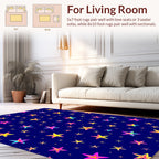 Vibrant Neon Starburst Pattern Design Rug