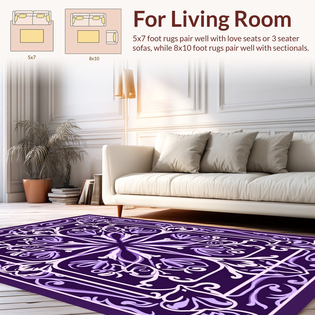 Ornate Floral Symmetry Design Rug