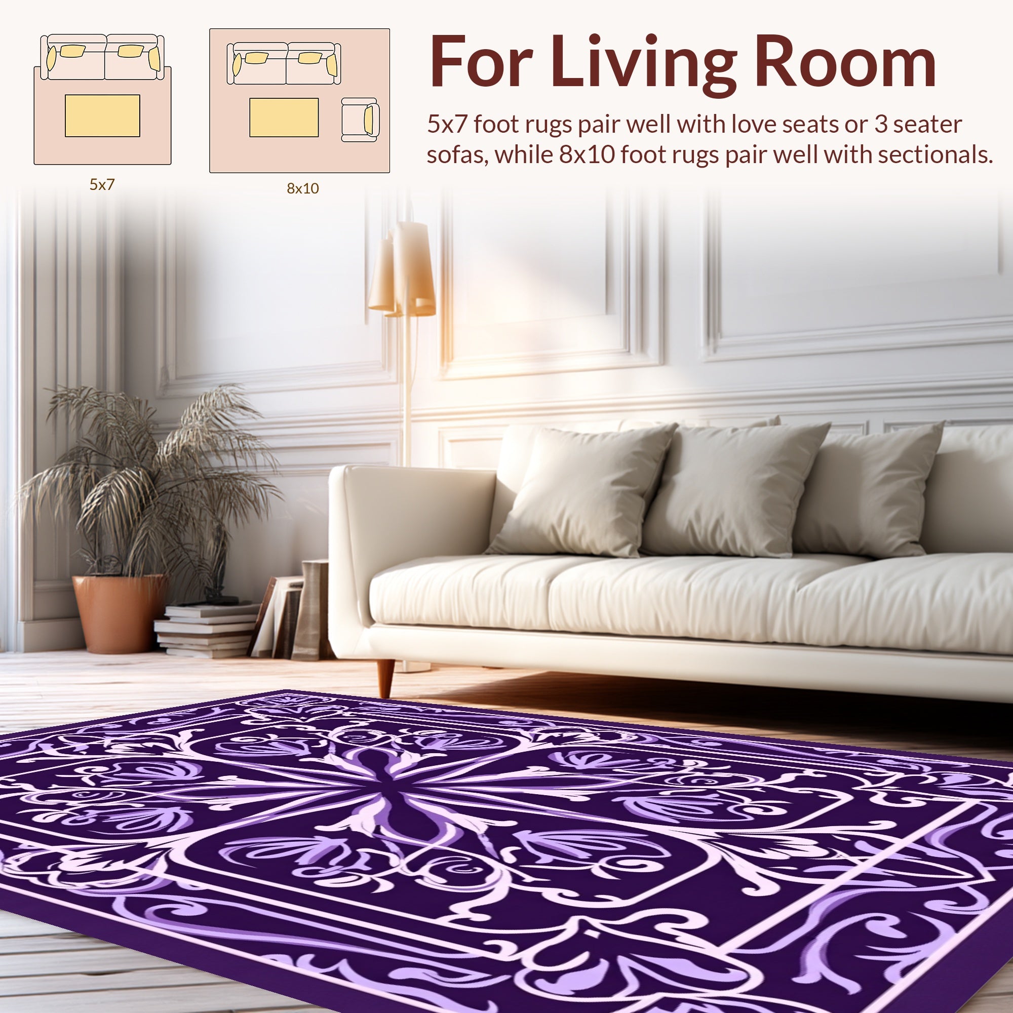 Ornate Floral Symmetry Design Rug