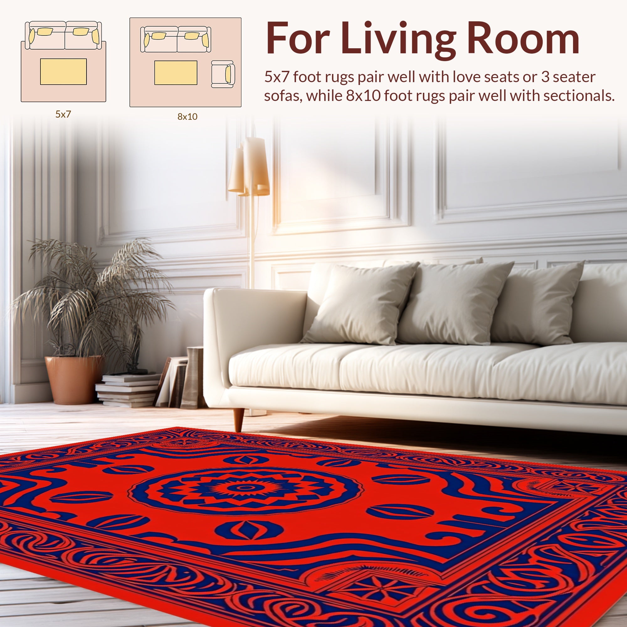 Bold Floral Mandala Patterned Rug