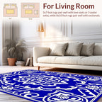 Intricate Cobalt Blue Floral Motif Rug