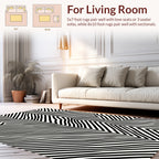 Black White Optical Illusion Pattern Rug