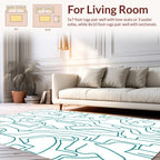 Abstract Teal Hand Drawn Lines Design Rug