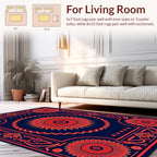 Bold Red Floral Sunburst Pattern Rug