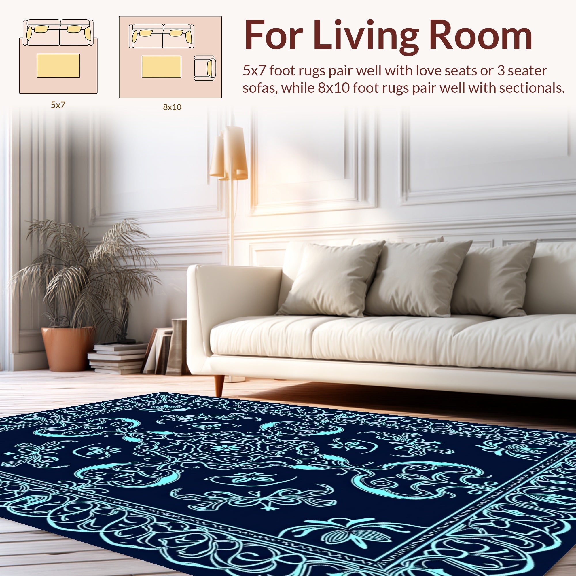 Intricate Floral Mandala Pattern Rug
