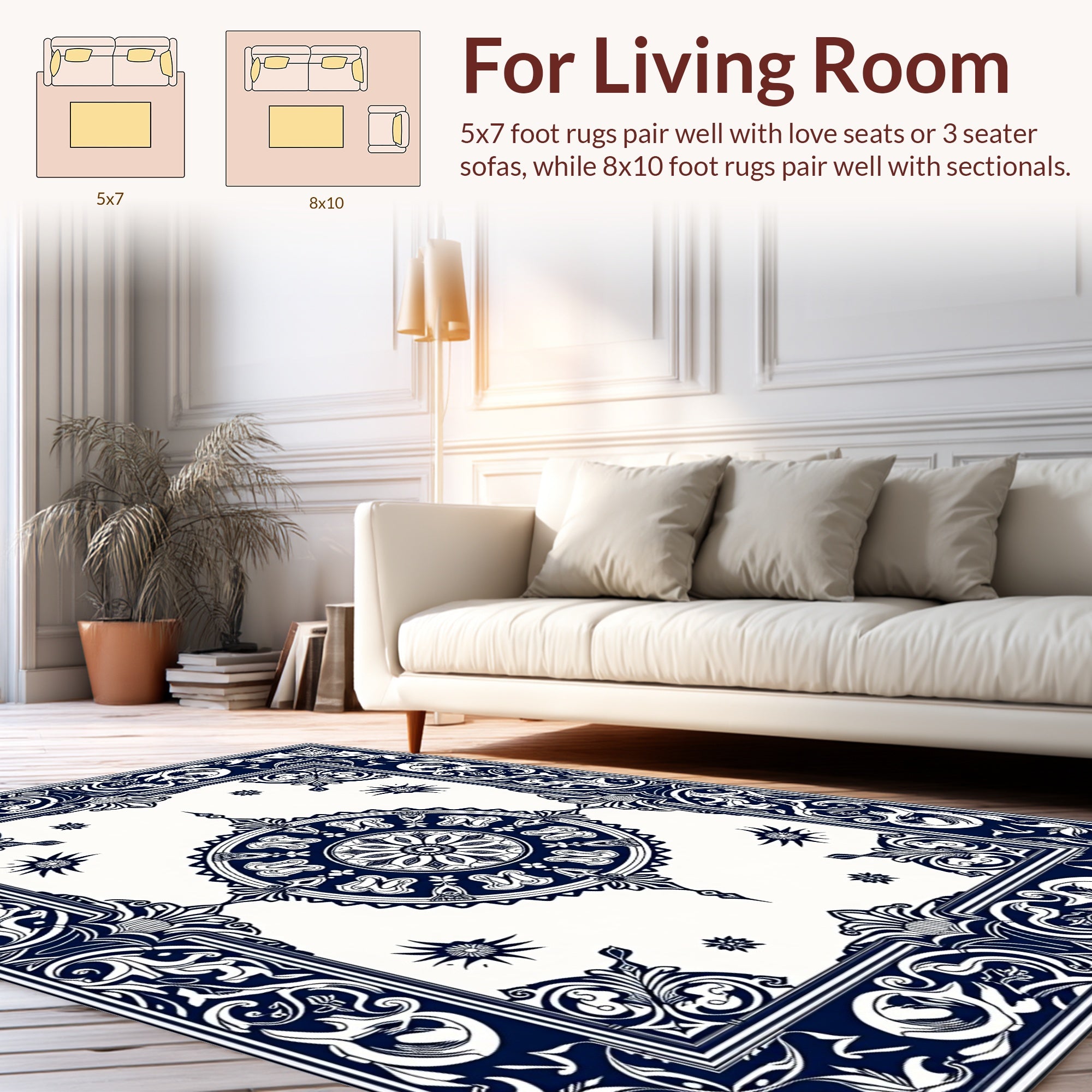 Intricate Ornamental Medallion Border Rug