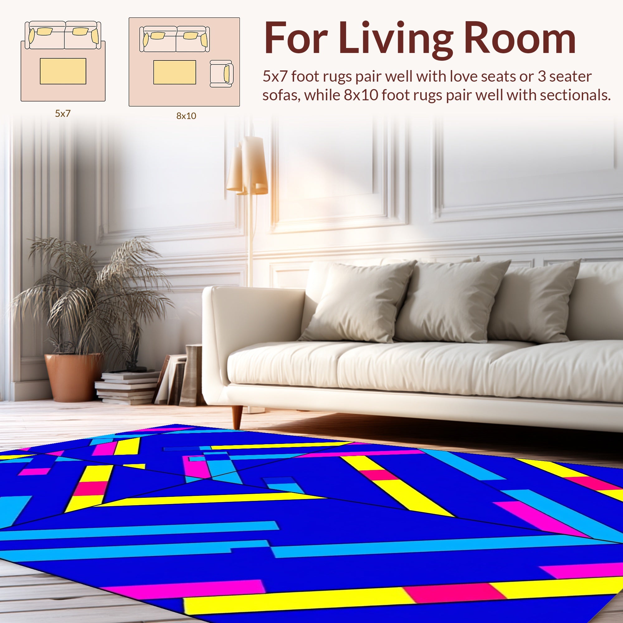 Bold Geometric Lines Abstract Pattern Rug
