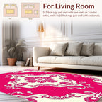 Hot Pink Floral Damask Pattern Rug
