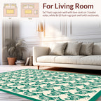 Emerald Abstract Tropical Leaf Pattern Rug