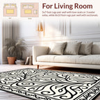 Elegant Floral Scroll Pattern Graphic Rug