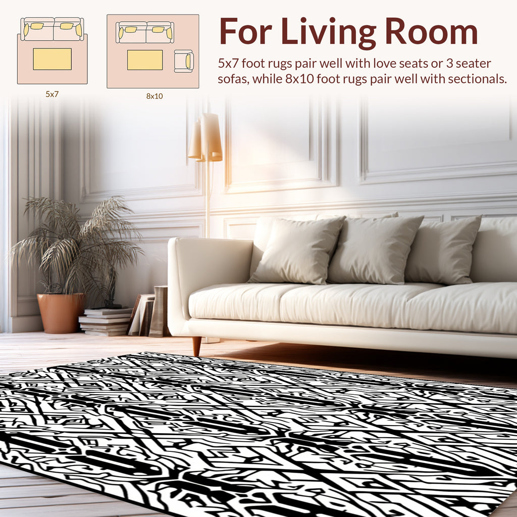 Bold Geometric Art Deco Style Rug