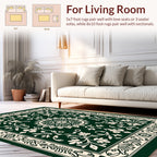 Elegant Floral Medallion Border Design Rug