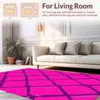 Bright Pink Diamond Geometric Pattern Rug