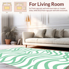 Aquamarine Wavy Stripe Pattern Rug