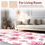 Pink Cherry Blossom Floral Pattern Rug