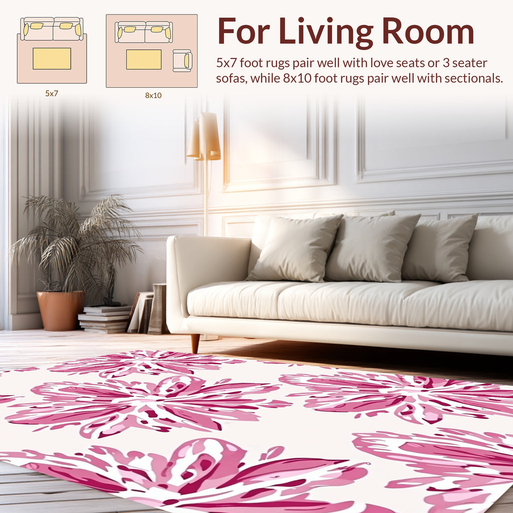 Pink Floral Impressionism Art Rug