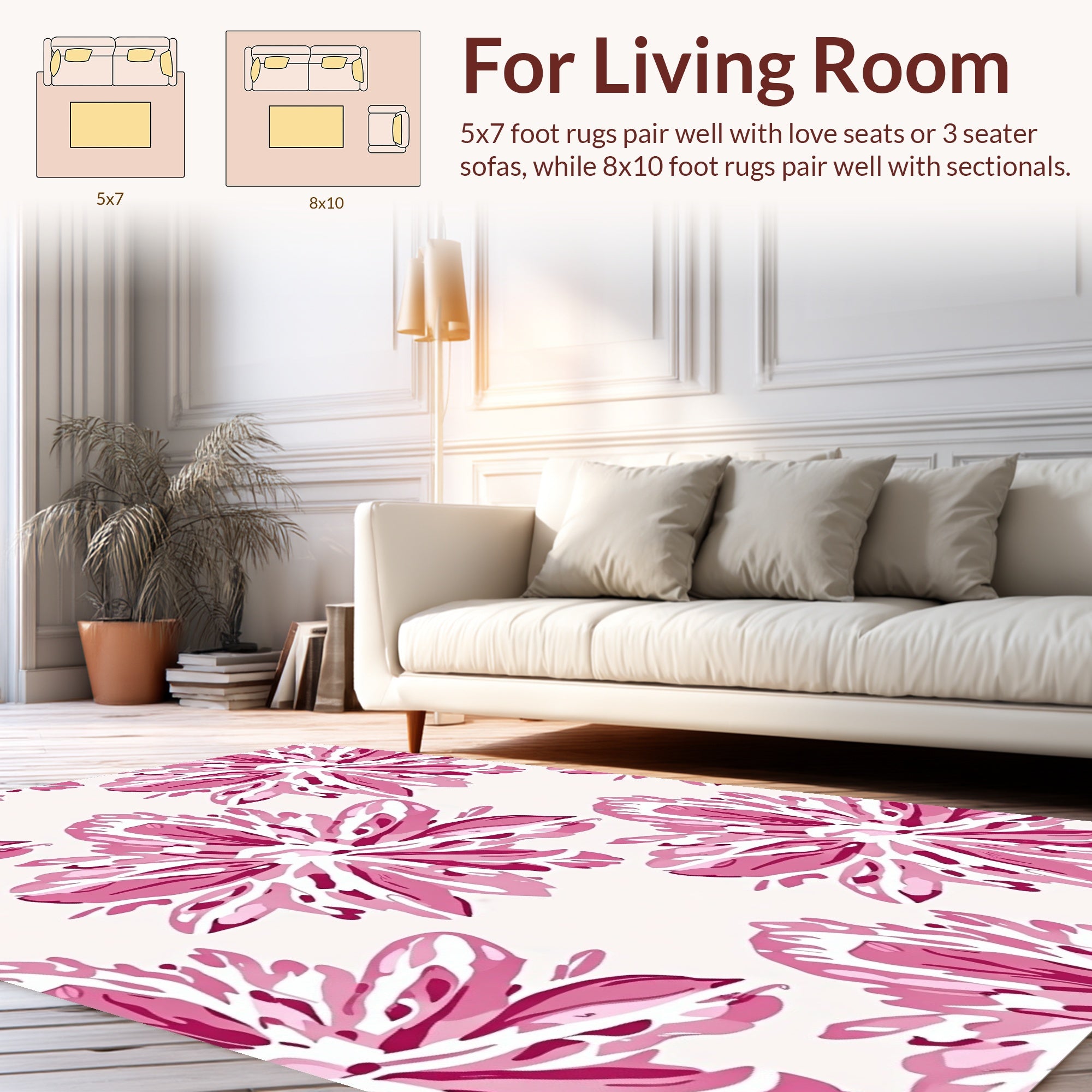 Pink Floral Impressionism Art Rug