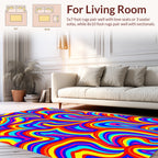 Abstract Rainbow Swirl Pattern Rug