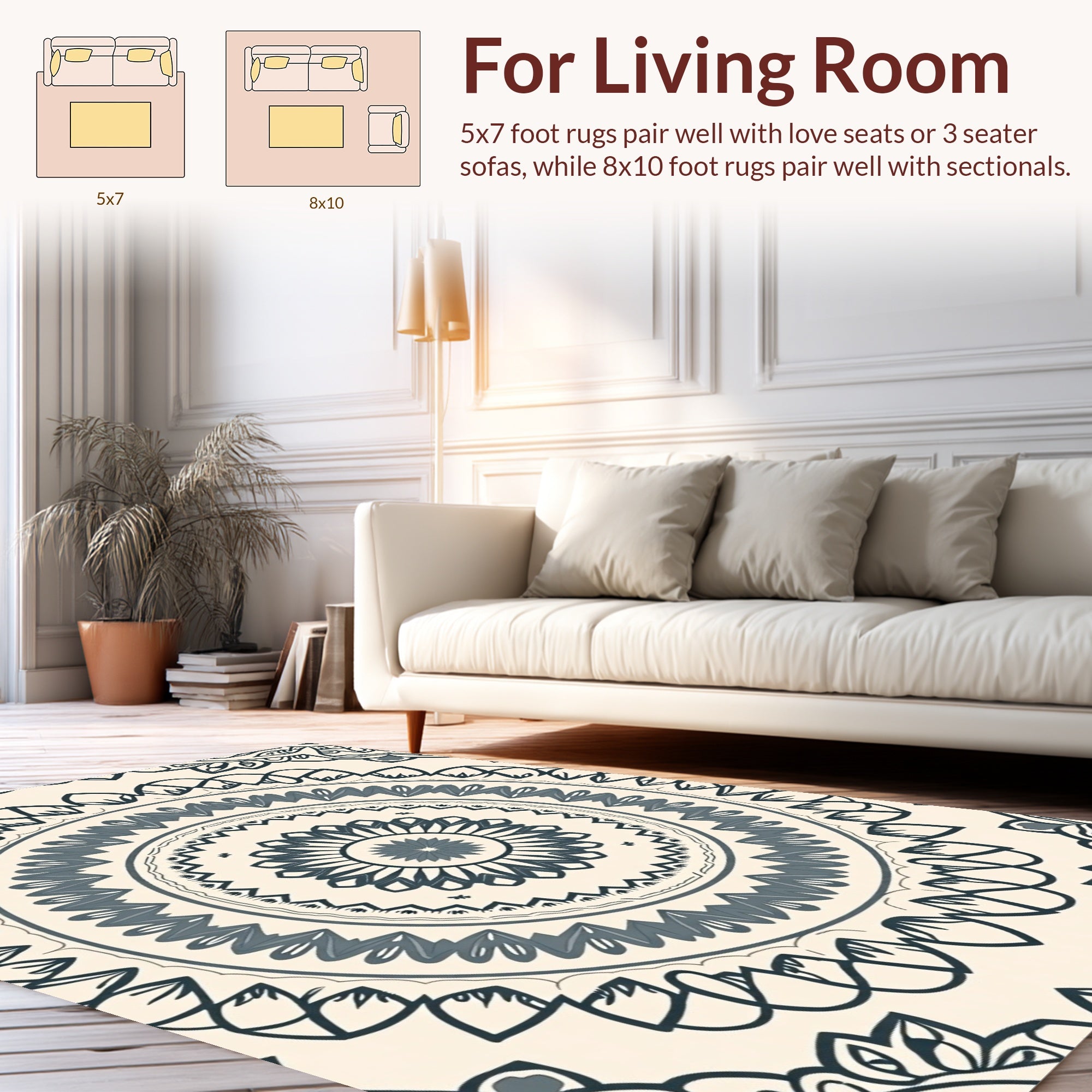 Intricate Mandala Pattern Rug