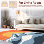 Majestic Mountain Sunrise Abstract Design Rug