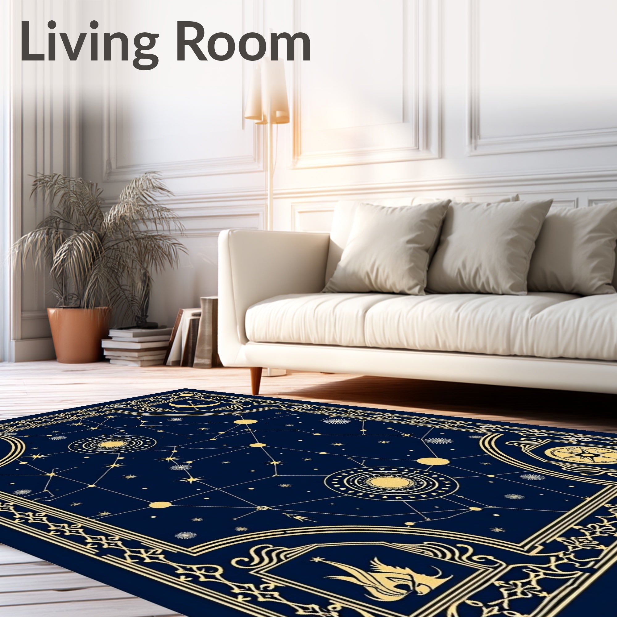 Celestial Gold Constellation Night Rug