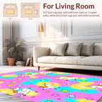 Whimsical Unicorn and Stars Pattern Rug