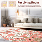 Coral Butterflies and Floral Garden Pattern Rug
