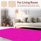 Bright Pink Abstract Contour Pattern Rug