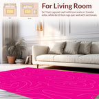 Bold Pink Abstract Swirl Design Rug