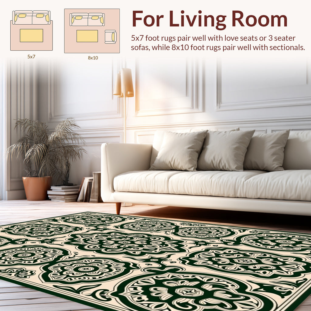 Intricate Symmetry Medallion Pattern Rug