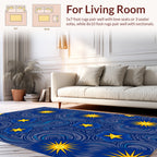 Swirling Starry Floral Pattern Rug