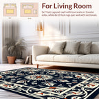 Intricate Floral Scrollwork Graphic Rug