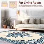 Intricate Scrollwork Star and Border Rug