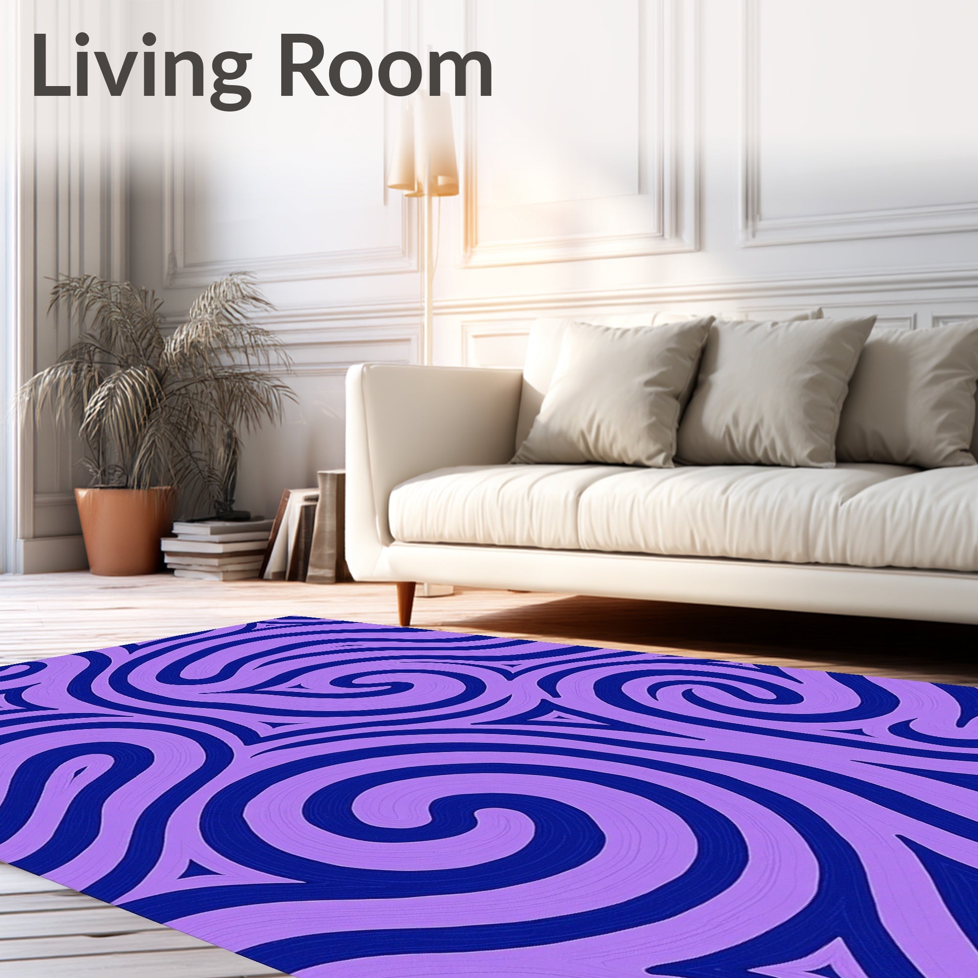 Lavender And Blue Swirl Rug
